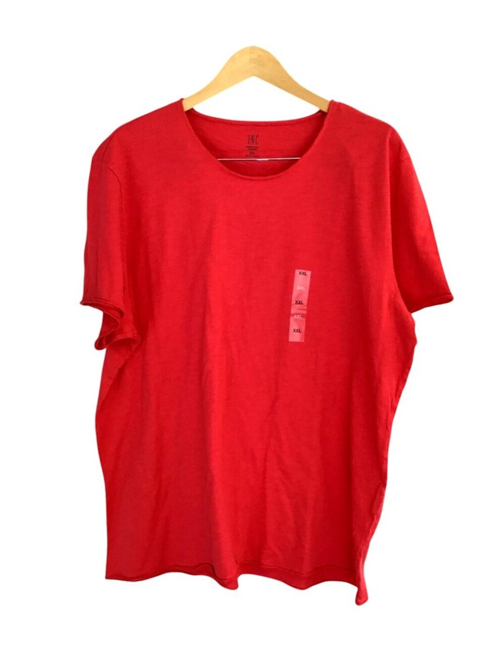 I.N.C.- MEN'S RED DISTRESS FINISH BASIC SHORT SLEEVE T-SHIRT SIZE XX-LARGE-NWT